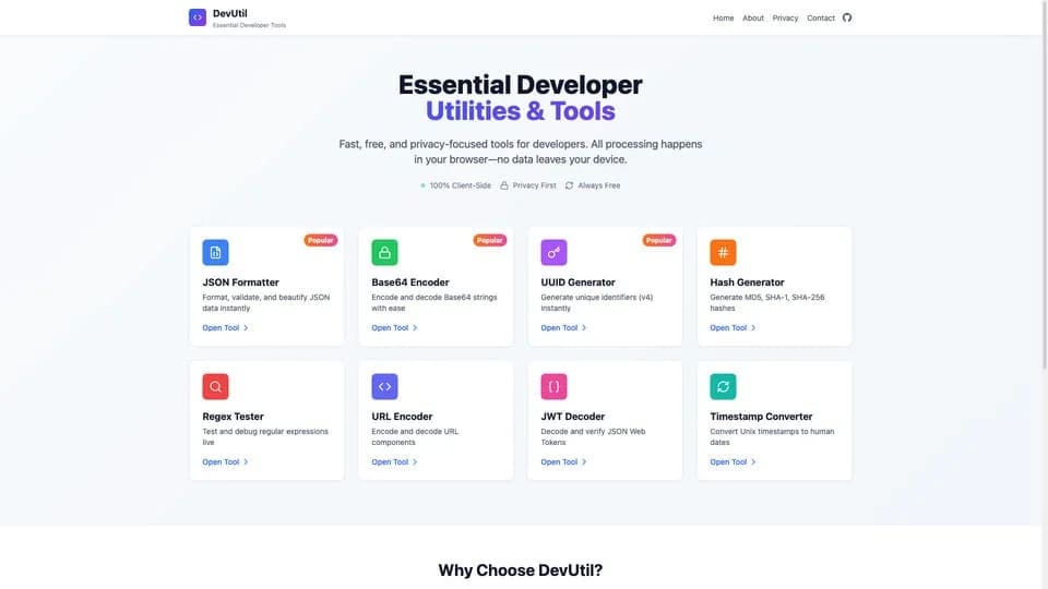 DevUtil | Essential Developer Utilities & Tools