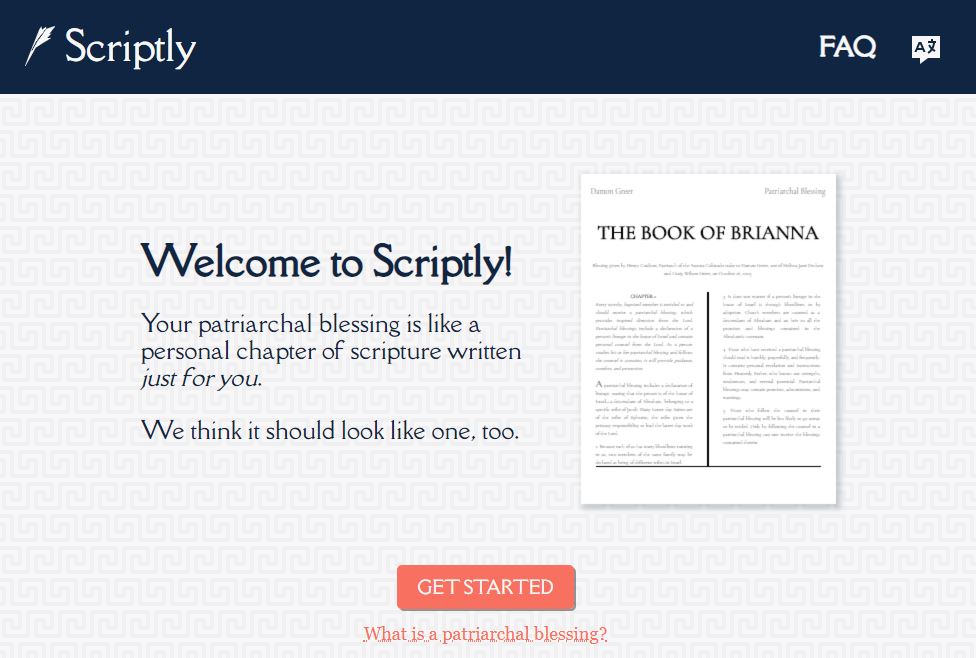 The home page of Scriptly