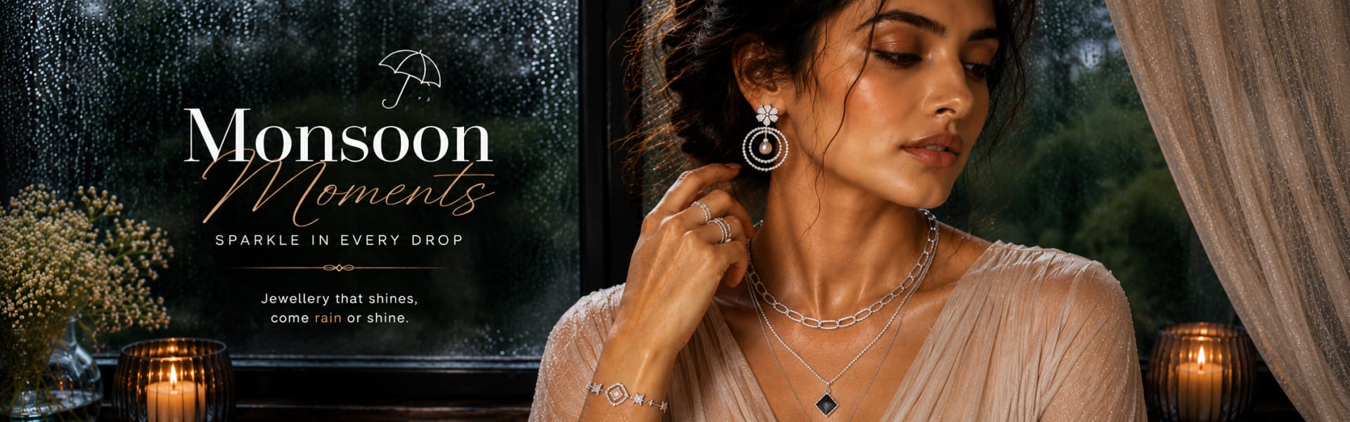 Silver-Plated Crystals Studded Earrings