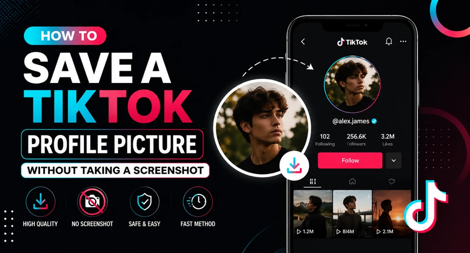 How to save a TikTok profile picture without taking a screenshot using a TikTok profile picture downloader.