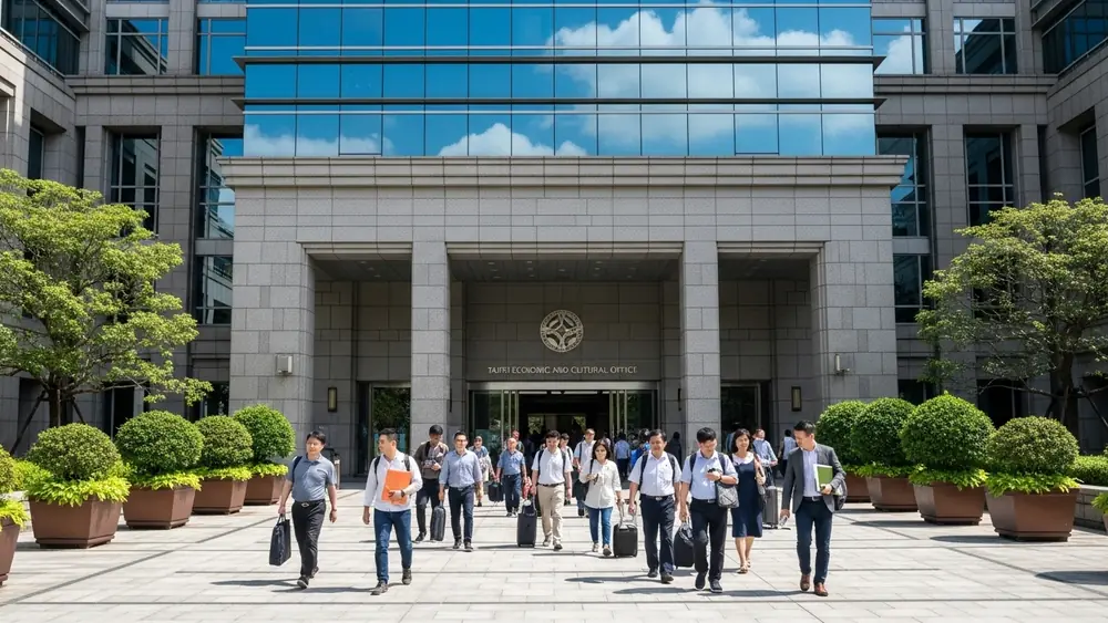 Đương đơn nộp hồ sơ xin visa đài loan dán sổ tại văn phòng kinh tế văn hóa đài bắc tại hà nội