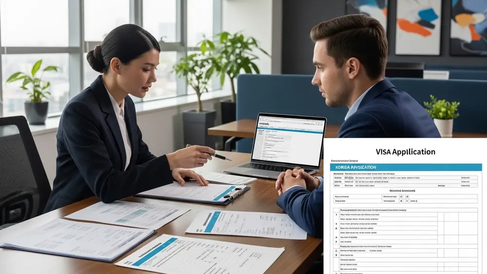 Chuyên viên tư vấn Giải Pháp Visa hướng dẫn cách khắc phục hồ sơ yếu xin visa Hàn Quốc cho khách hàng làm nghề tự do