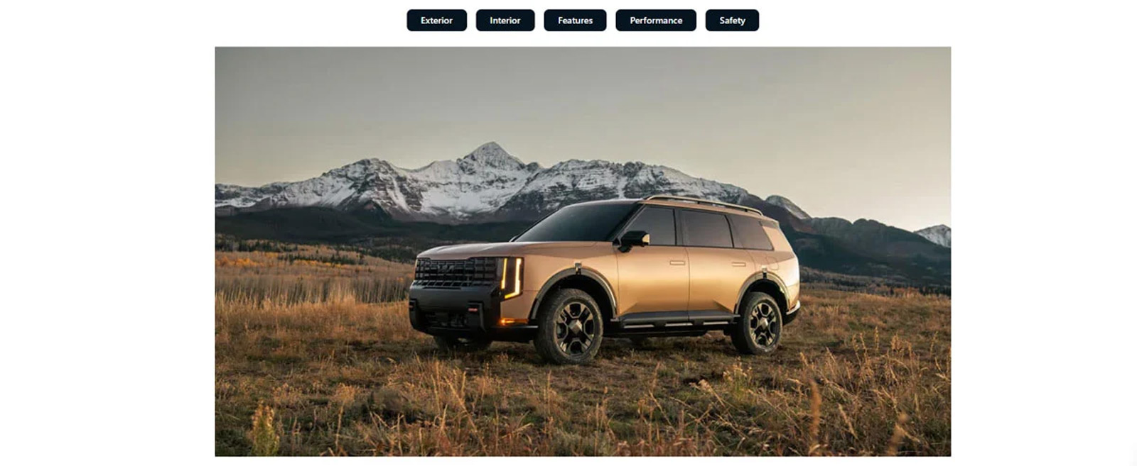 Reusable vehicle page modules with fixed hierarchy and tab structure