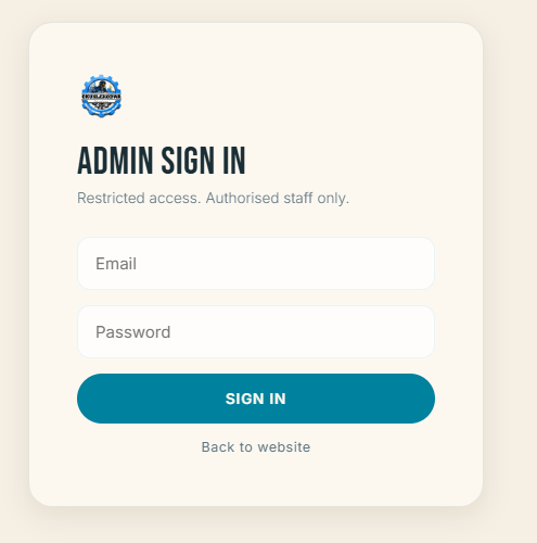 Restricted admin portal login