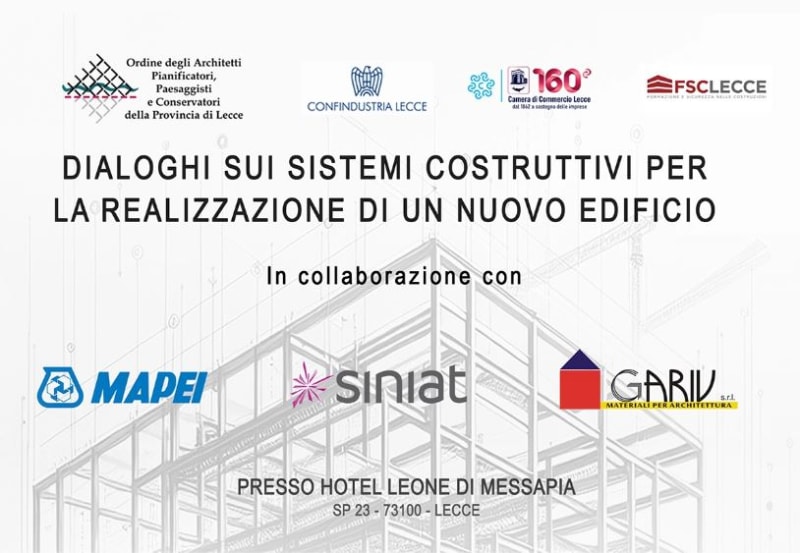 Dialoghi sui sistemi costruttivi”, al via il ciclo di incontri per gli architetti