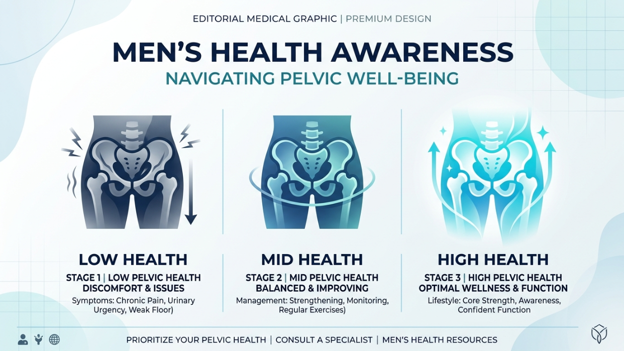 Illustration showing common prostate problems in men