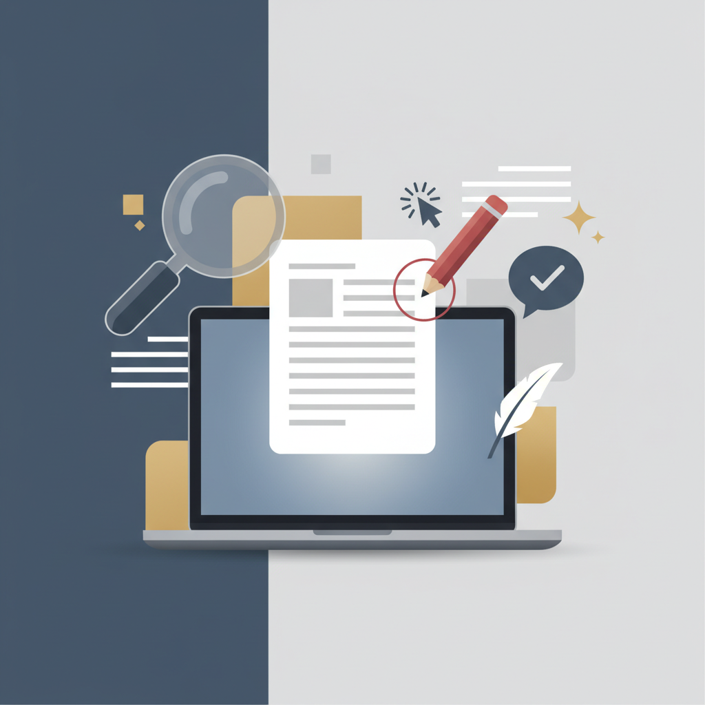 Create a clean, professional illustration for a blog section titled