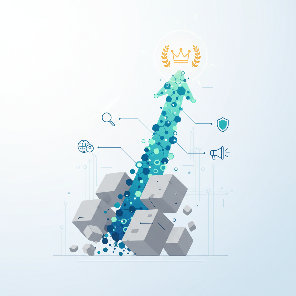 Create a clean, professional illustration for a blog section titled