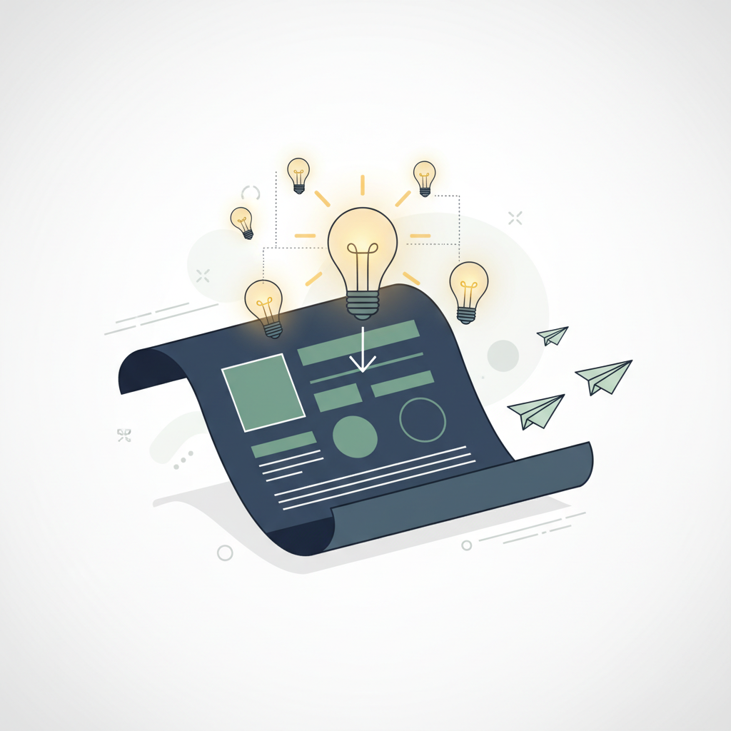 Create a clean, professional illustration for a blog section titled