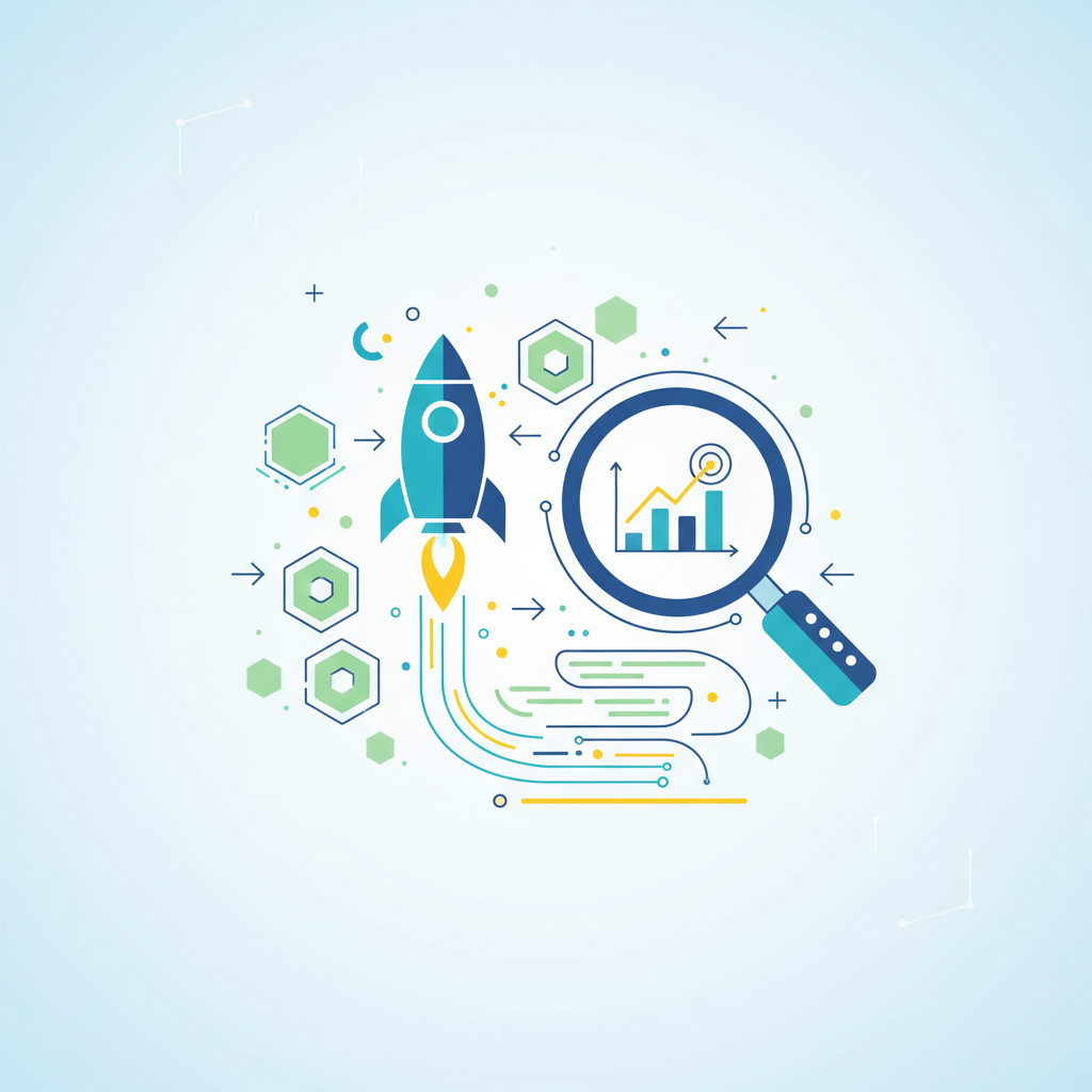 Create a clean, professional illustration for a blog section titled