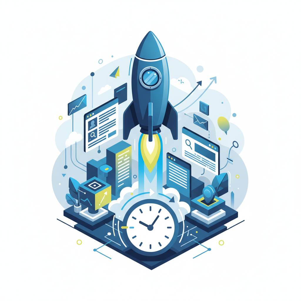 Create a clean, professional illustration for a blog section titled