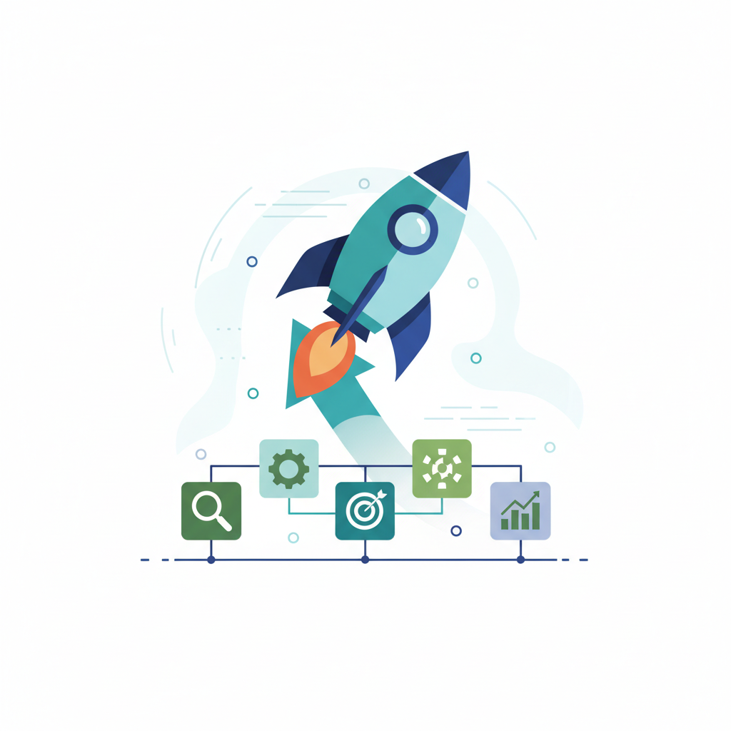 Create a clean, professional illustration for a blog section titled