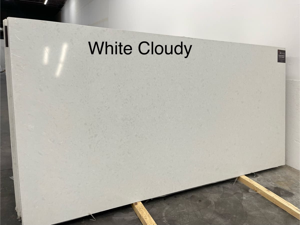 White Cloudy Quartz Slab