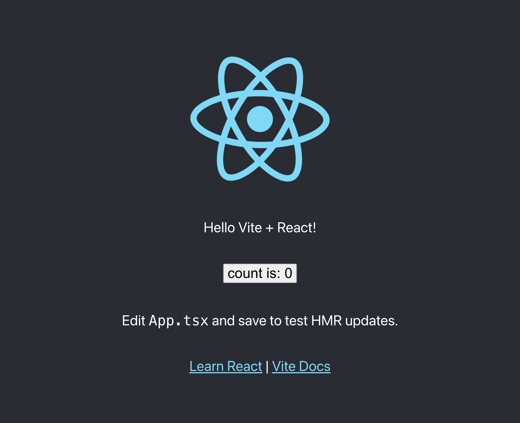 Writing test for the vitejs react app starter {...OOS}