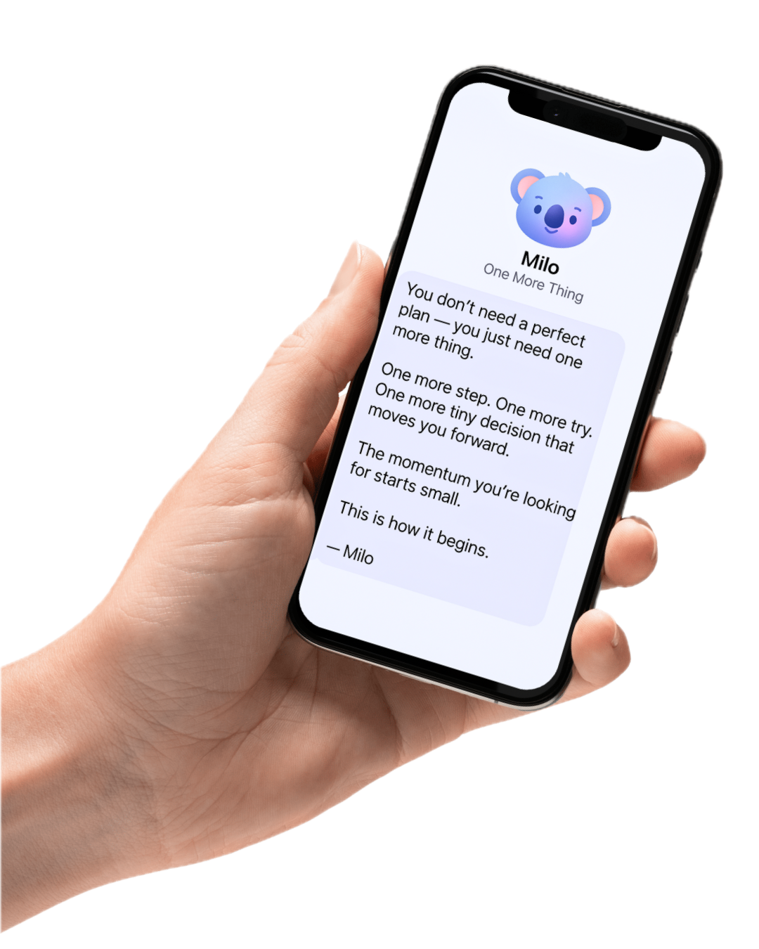 Milo message mockup