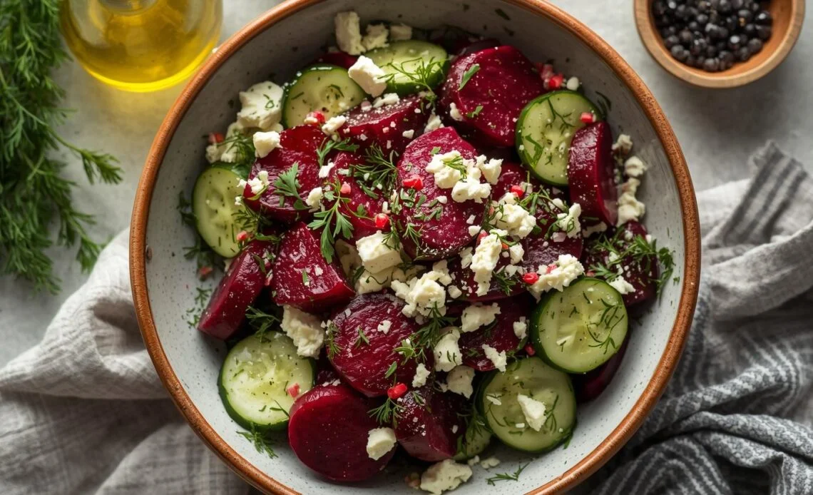 Beet Salad with Feta and Cucumbers