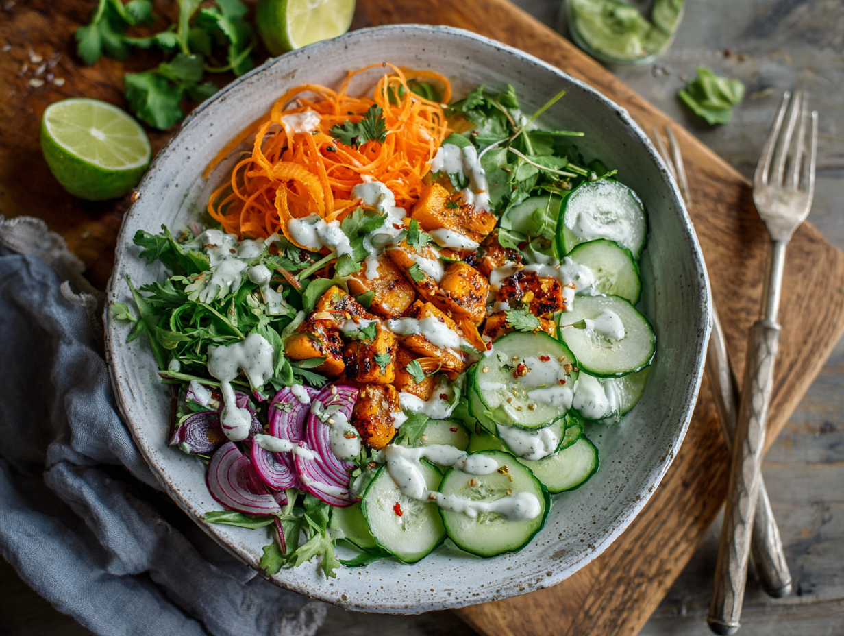 Creamy Asian Cucumber Salad Bowl - Step 3