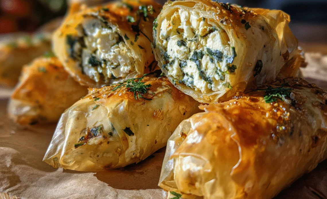 Oven Fried Feta Rolls