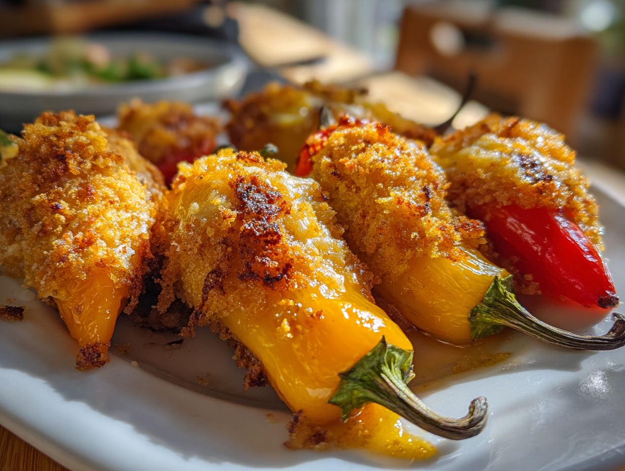 Coated Stuffed Banana Peppers - Step 2