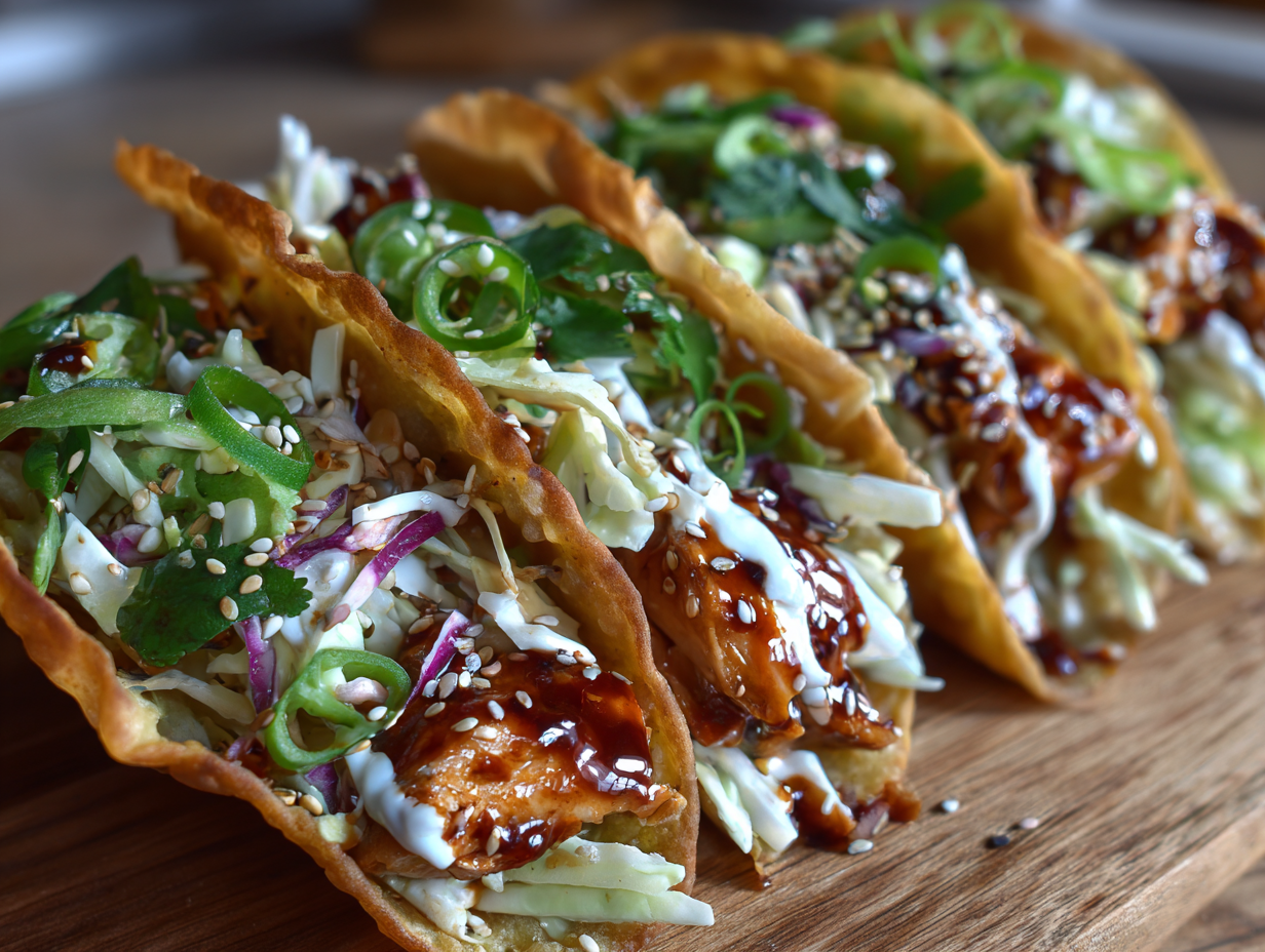 Crispy Chicken Wonton Tacos - Step 2