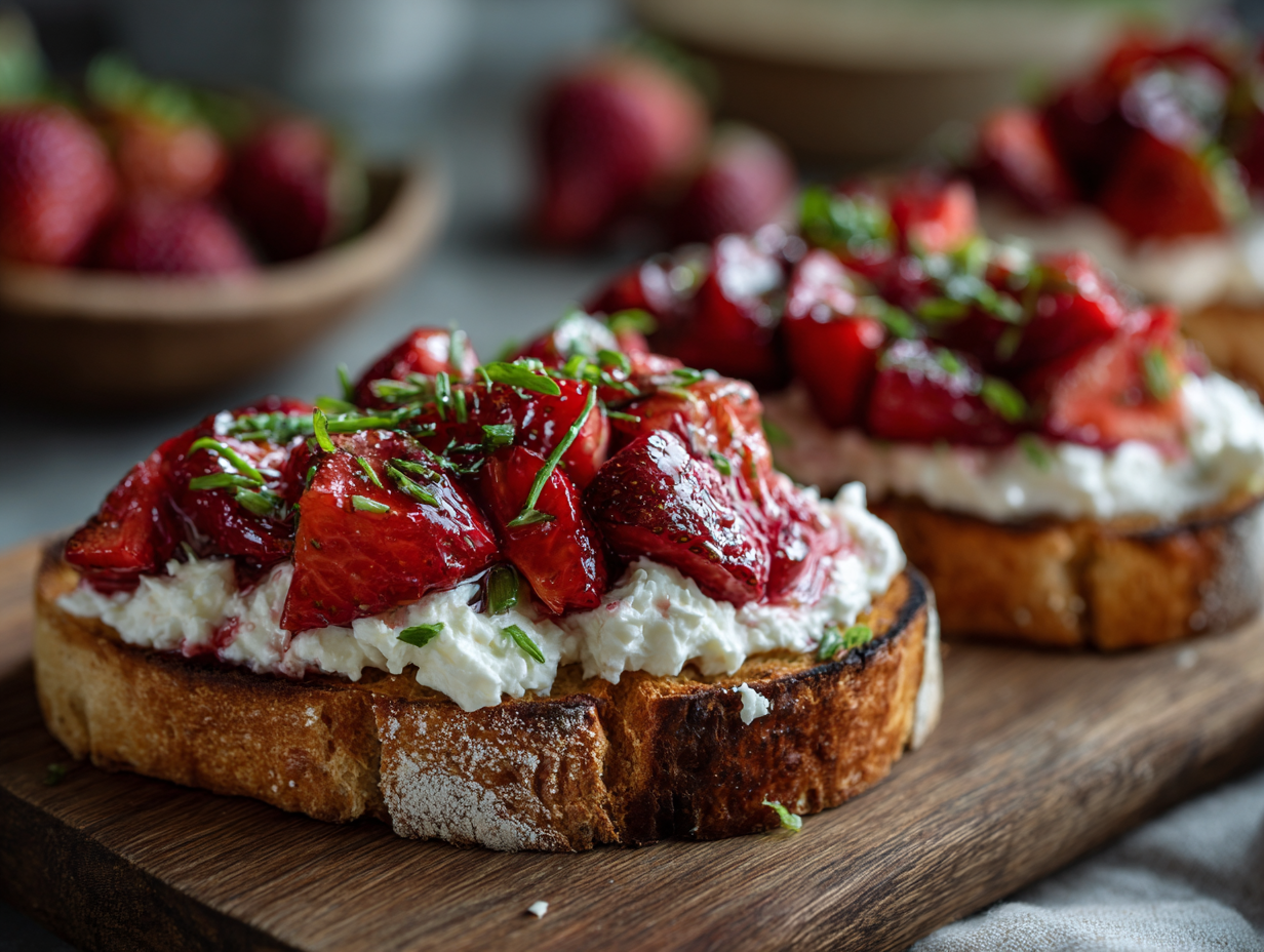 Strawberry Whipped Ricotta Toast - Step 2