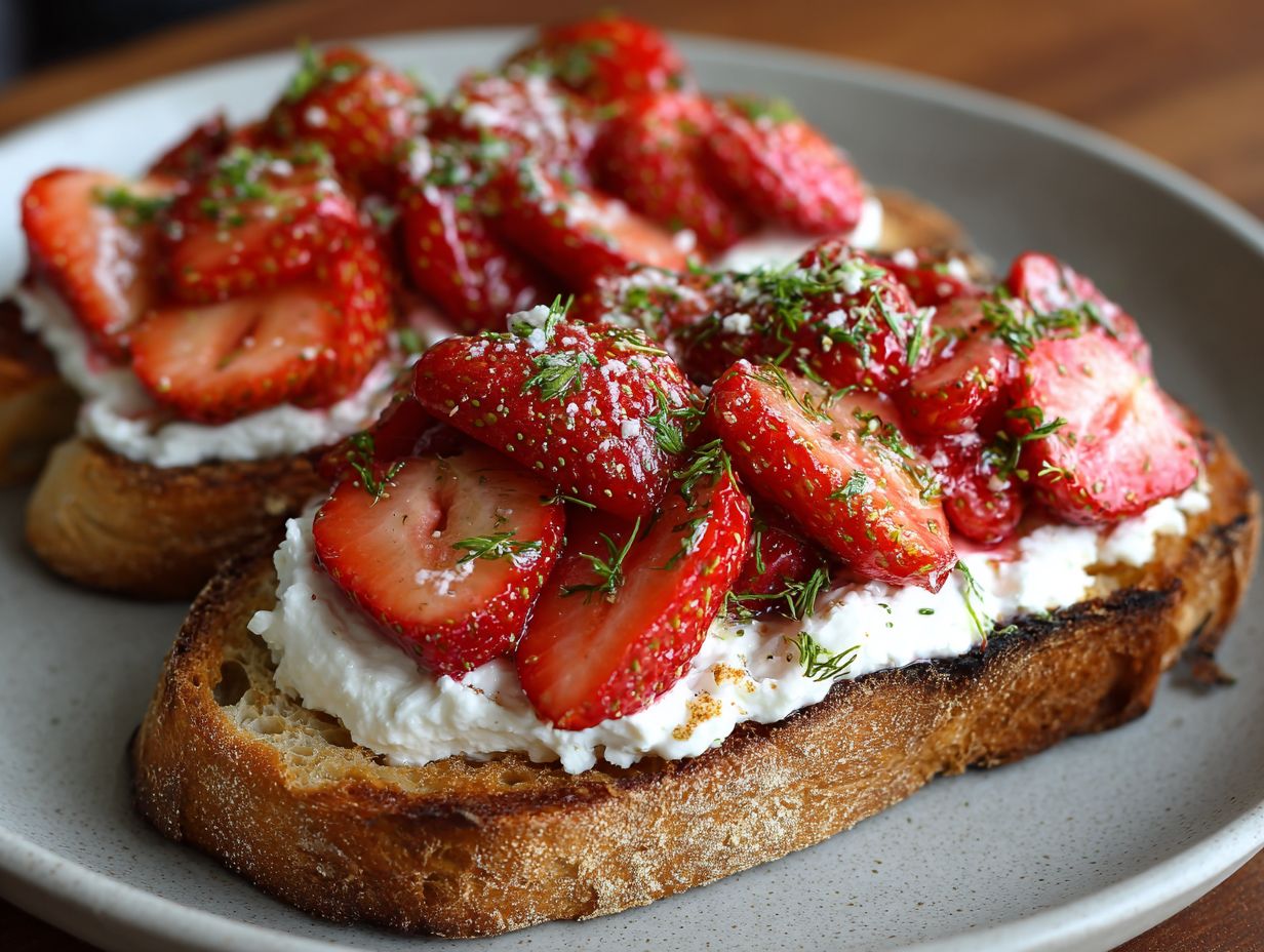 Strawberry Whipped Ricotta Toast - Step 3