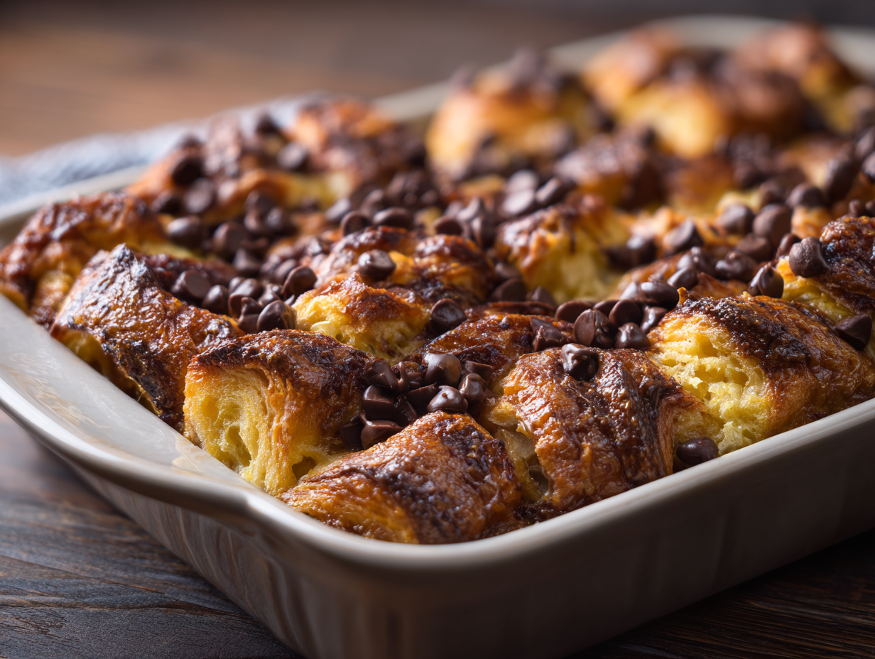 Chocolate Croissant Breakfast Bake