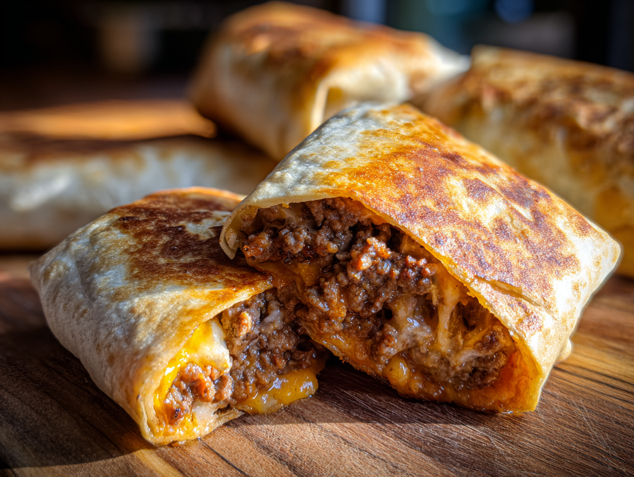 Beef and Cheese Chimichangas recipe