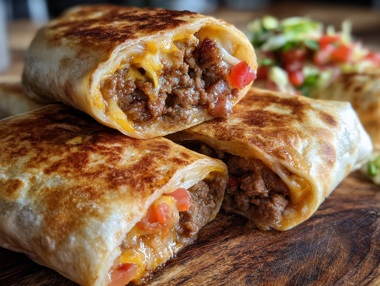 Beef and Cheese Chimichangas - Step 2