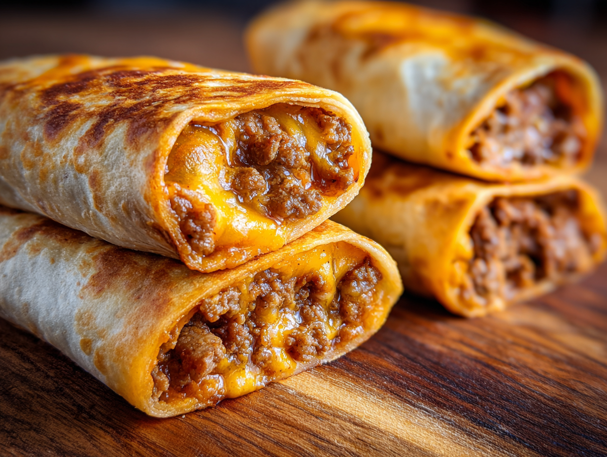 Beef and Cheese Chimichangas - Step 3