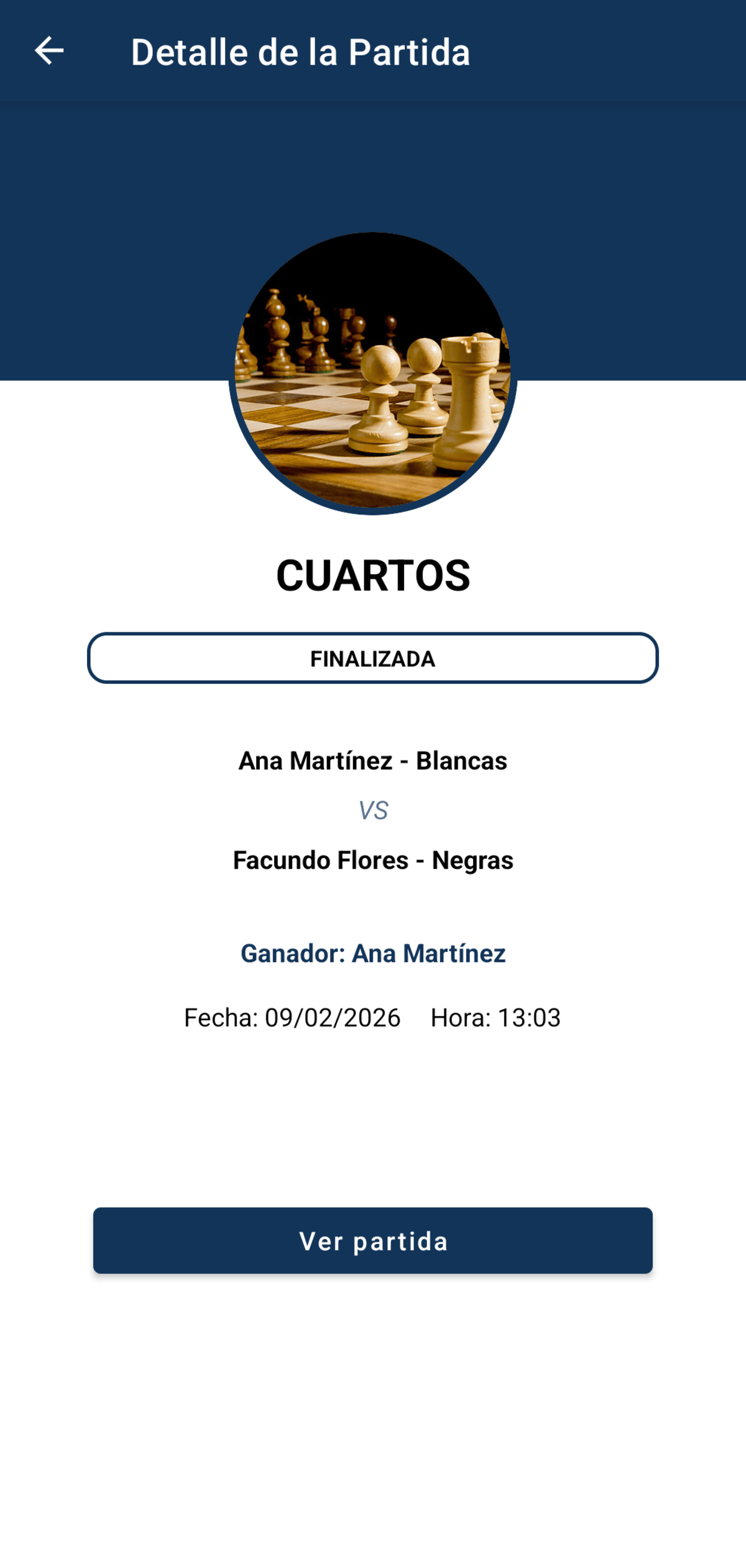 Detalle de una partida
