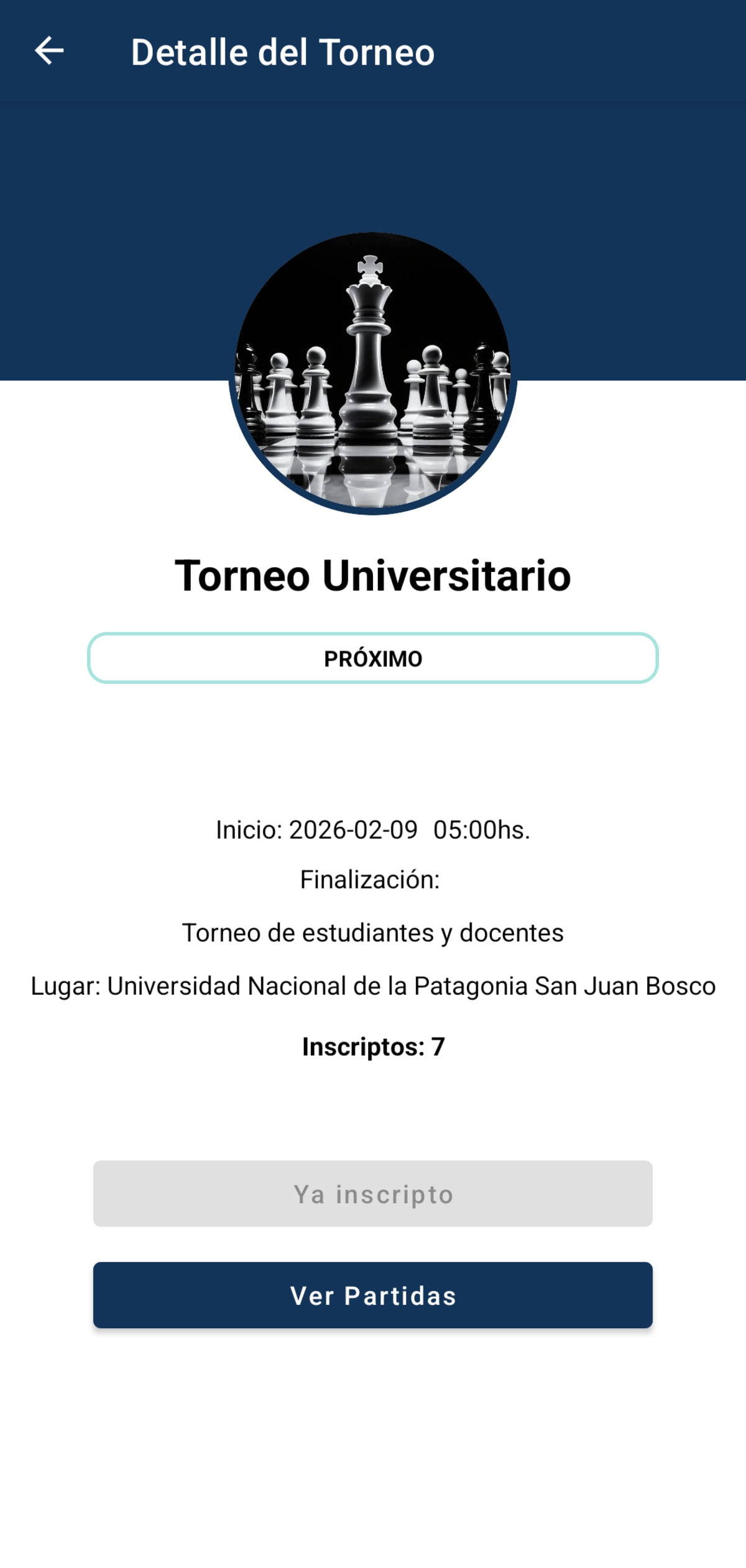 Detalle de un torneo