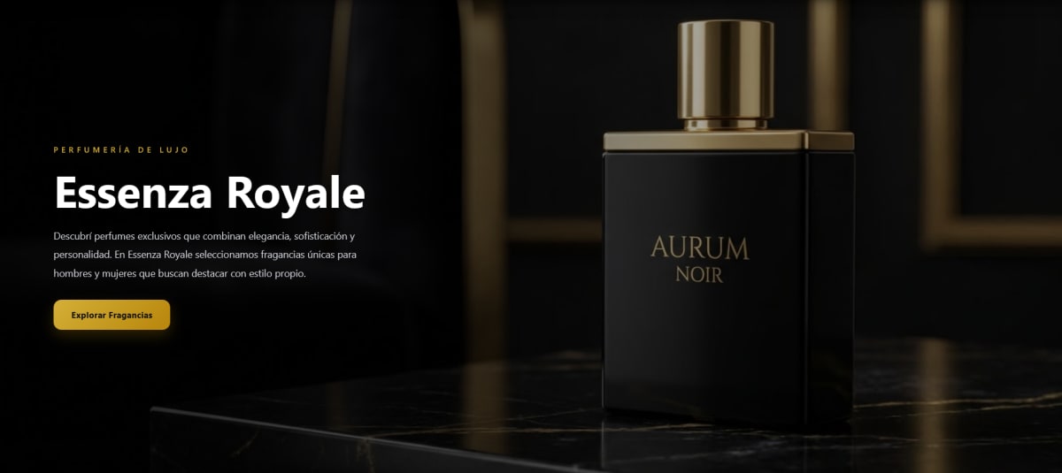 Landing page de Essenza Royale