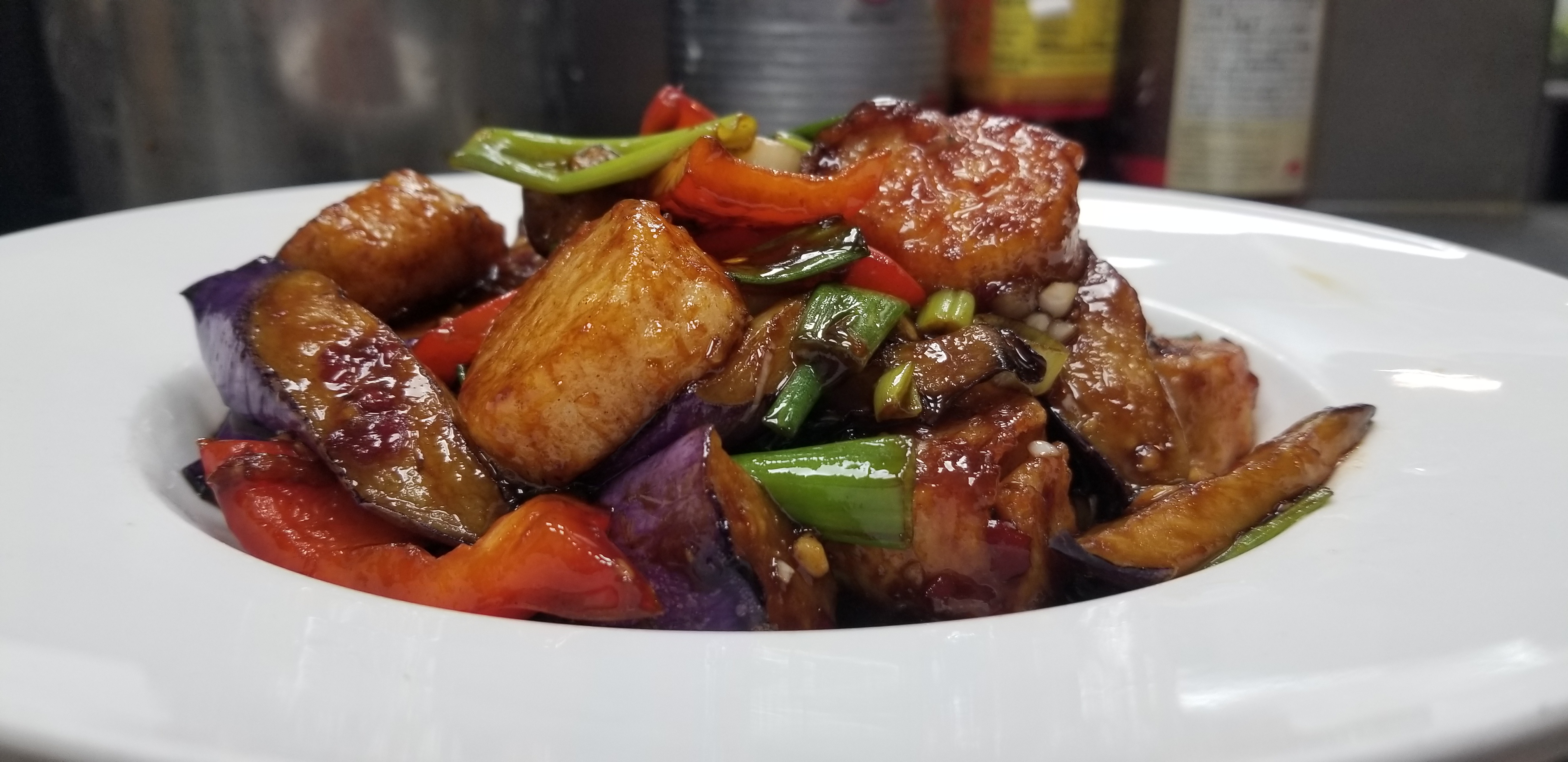 Eggplant with Scallops at Sweet Catch and Tasty Bites