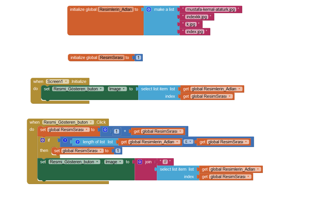 App Inventor Galeri oluşturma