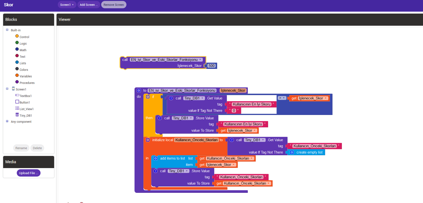App Inventor 2 ve türevleri En iyi puan ve puanlar