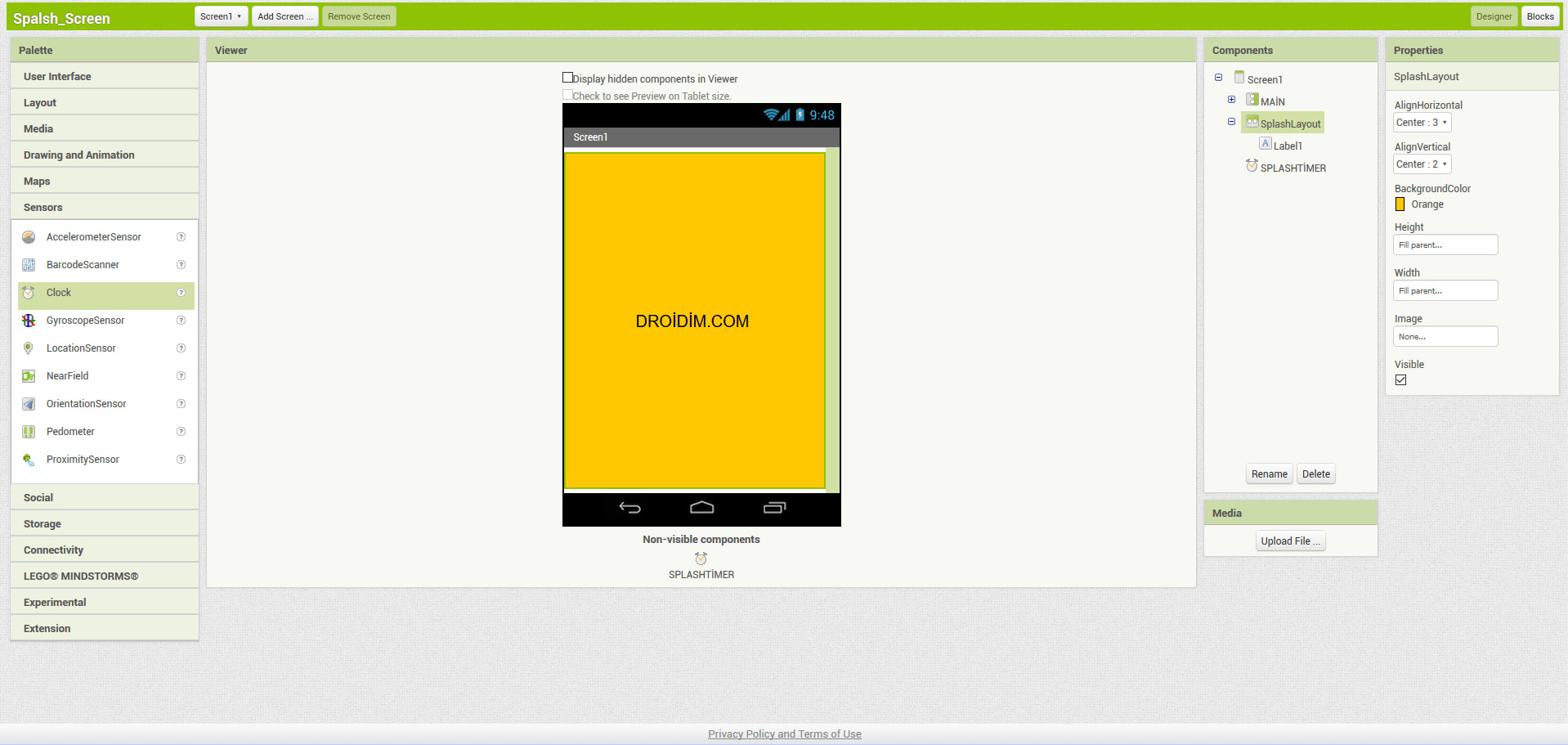 App Inventor 2 de Geçiş Ekranı (Splash Screen) yapma