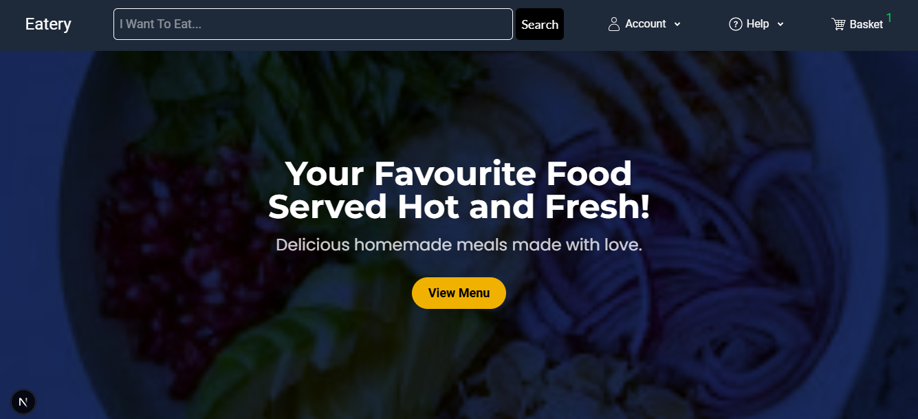 Full Stack Restaurant / Eatery Website