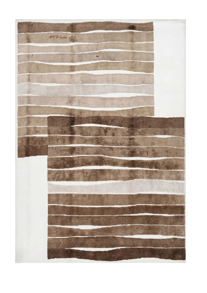 Abstract Stripe Rug, modern rug, 183 × 274 cm, Silk & Wool