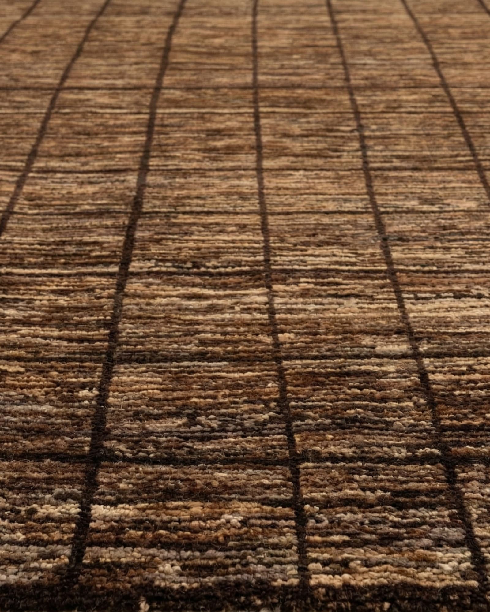 Textured Grid Wool Rug, Iran modern rug, in taupe / brown, Wool, 183 × 274 cm, Nasim Carpets Malaysia — view 3