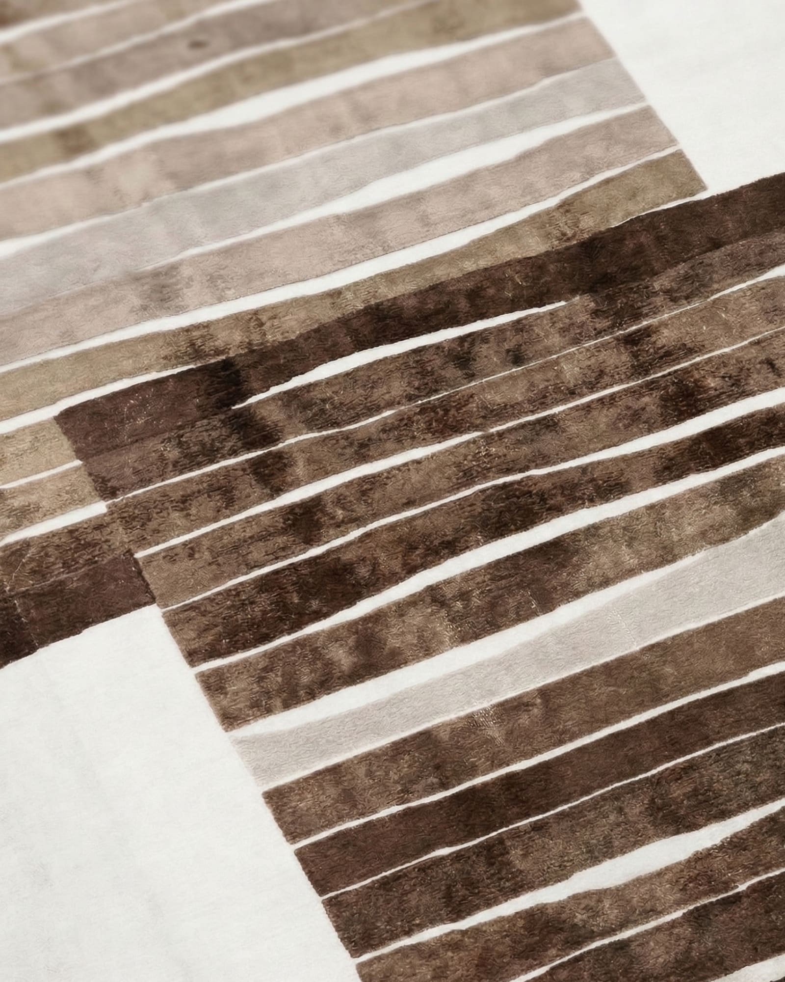 Abstract Stripe Rug, Iran modern rug, in taupe / brown, Silk & Wool, 183 × 274 cm, Nasim Carpets Malaysia — view 3