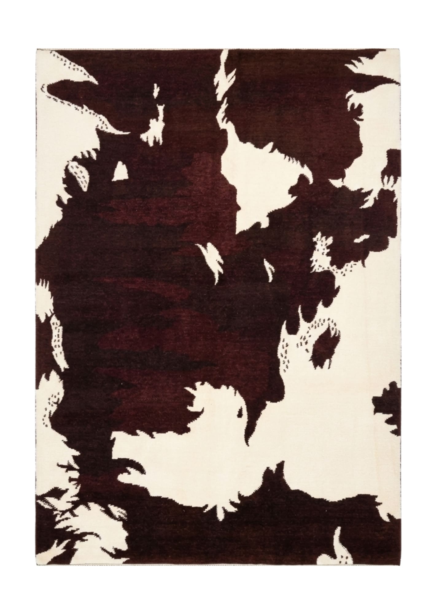 Gabbeh-Style Abstract Organic Rug, Iran modern rug, in red / burgundy, Wool, 183x274 cm, Nasim Carpets Malaysia — view 1
