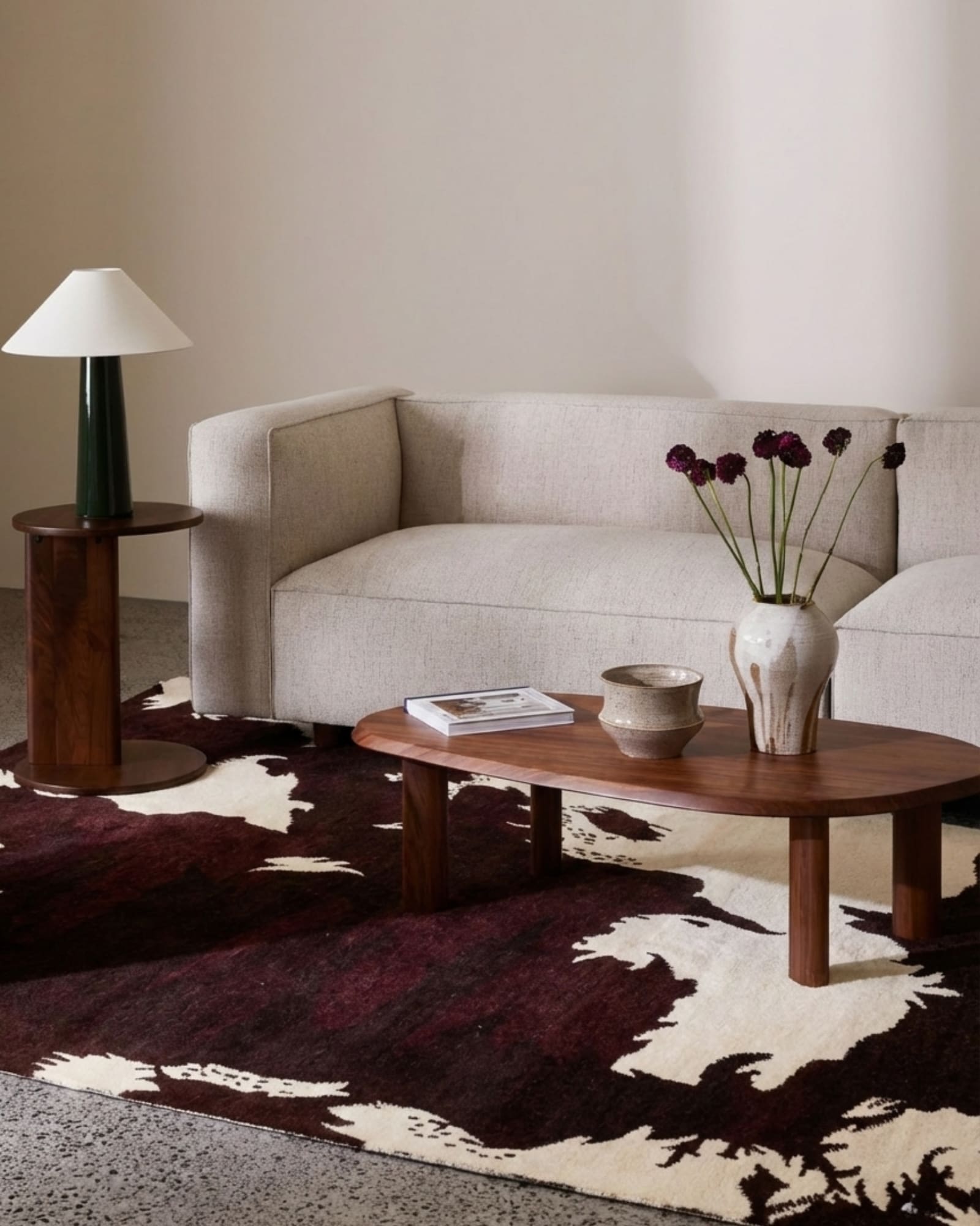 Gabbeh-Style Abstract Organic Rug, Iran modern rug, in red / burgundy, Wool, 183x274 cm, Nasim Carpets Malaysia — view 2