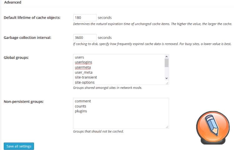 w3 total cache nastroyka кэш объектов