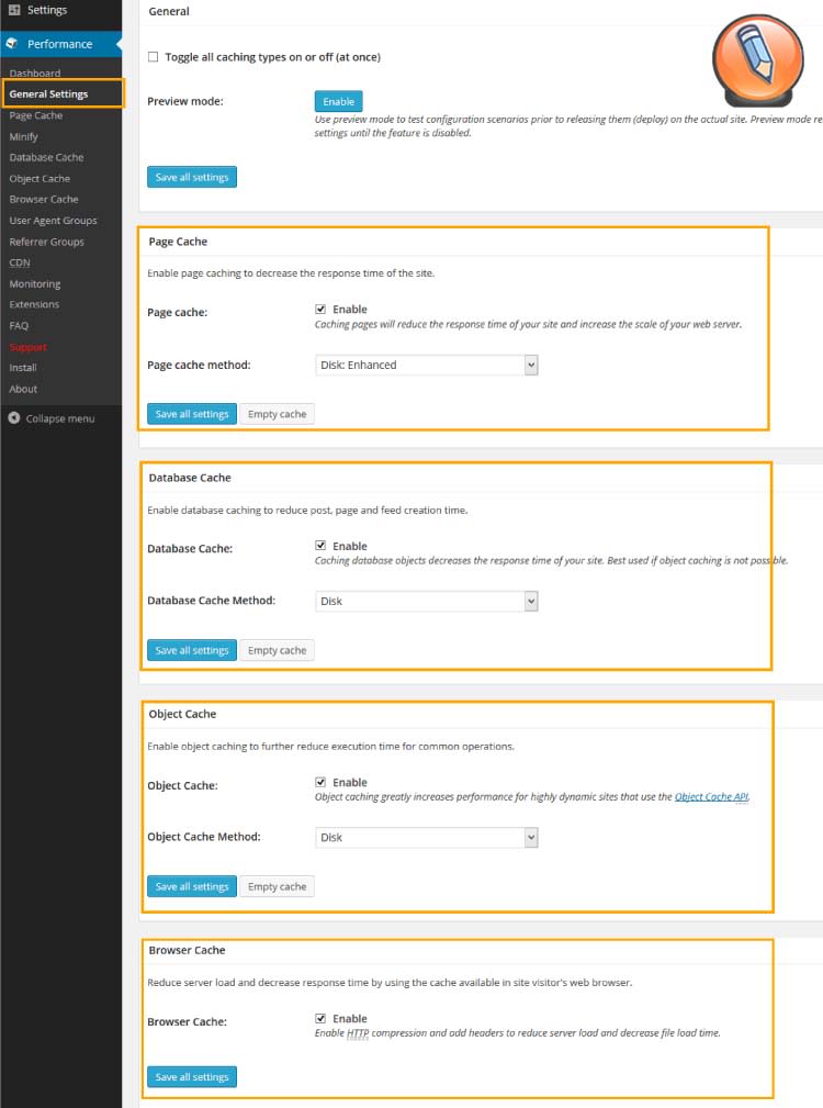 w3 total cache nastroyka общая
