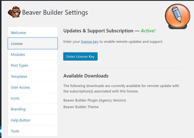 обновление лицензии beaver builder