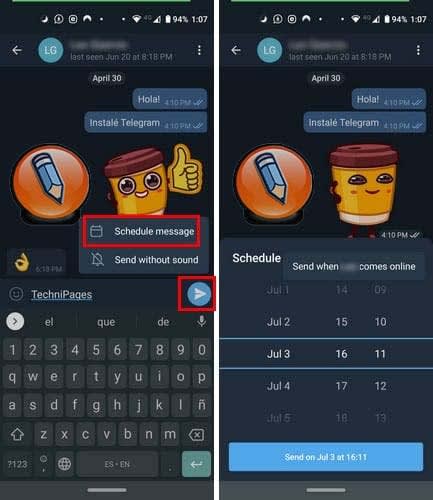telegram окно