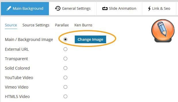 сменить изображение