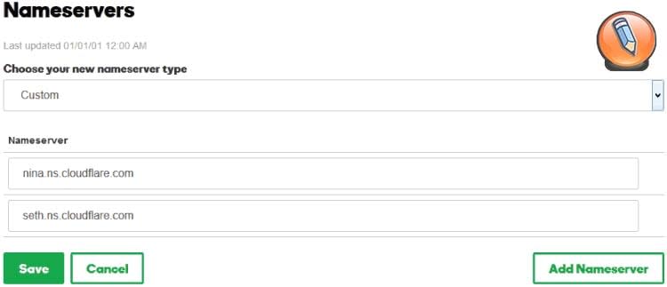 Изменение сервера имен в DNS