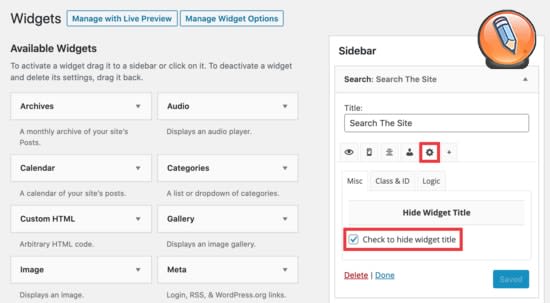 скрыть заголовок